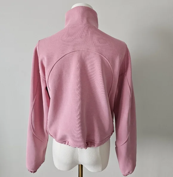Lululemon 2 Light Baby Pink Brushed Softstreme Half Zip Sweater - Picture 3 of 8